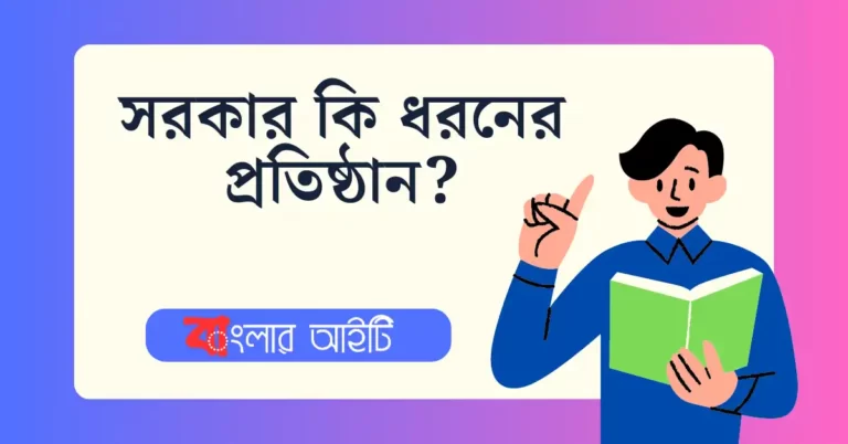 সরকার কি ধরনের প্রতিষ্ঠান?