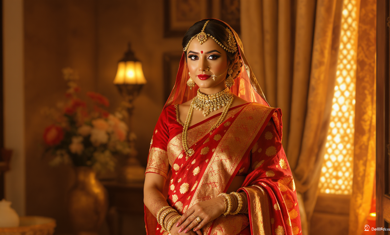 বেনারসি শাড়ির ক্যাপশন ২০২৬: বিয়ের কনে, রিসেপশন ও বৌভাত - featured image