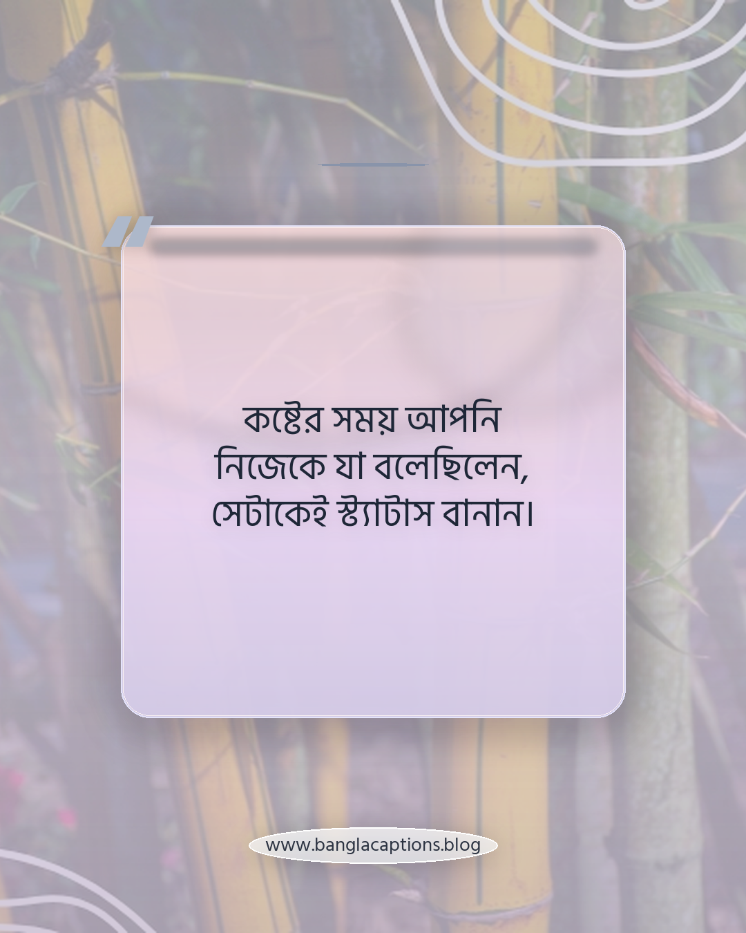কষ্টের সময় আপনি নিজেকে যা বলেছিলেন, সেটাকেই স্ট্যাটাস বানান। - ধৈর্যের স্ট্যাটাস কীভাবে নিজের মতো করে লিখবেন