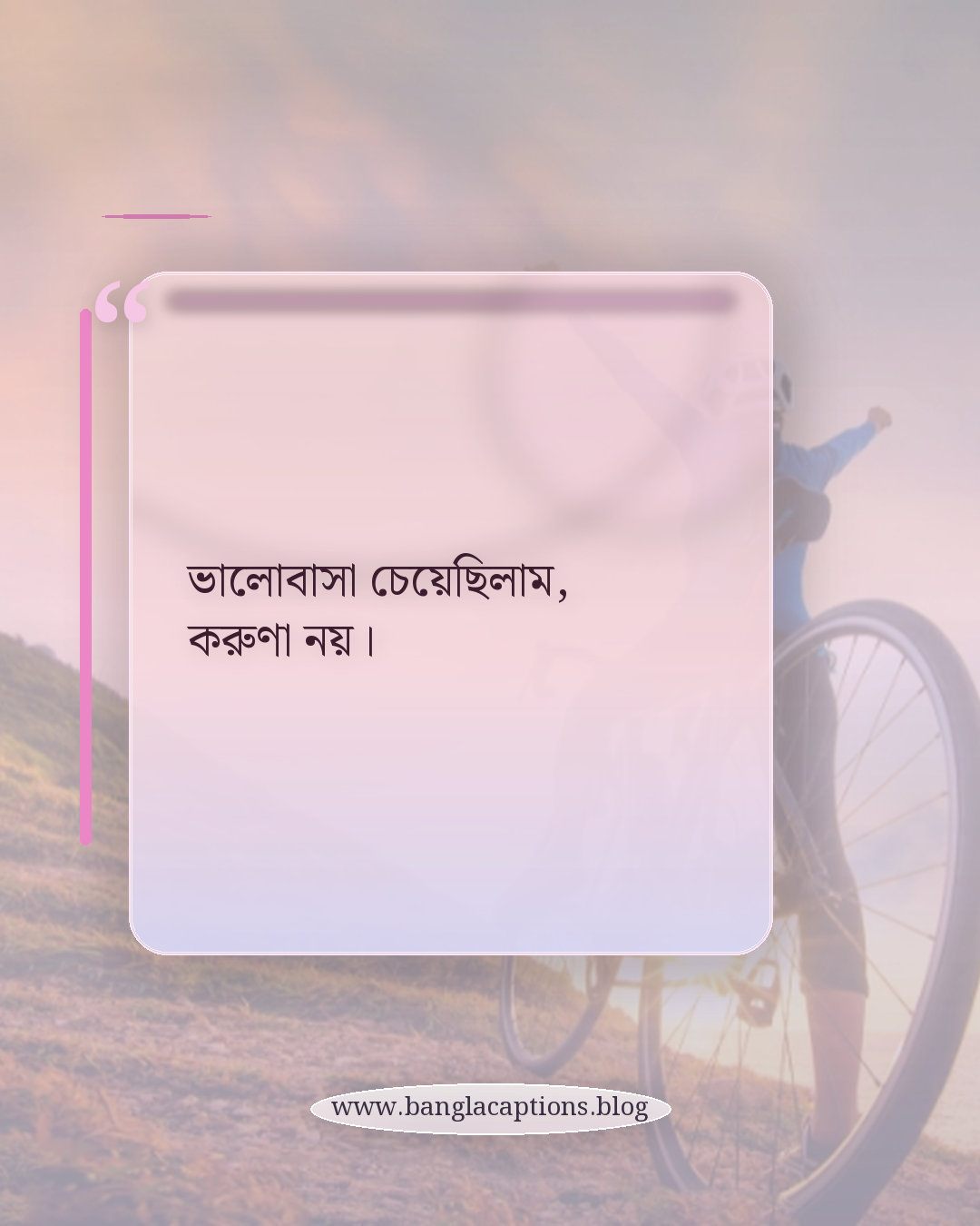 ভালোবাসা চেয়েছিলাম, করুণা নয়। - একতরফা ভালোবাসার কষ্টের ক্যাপশন