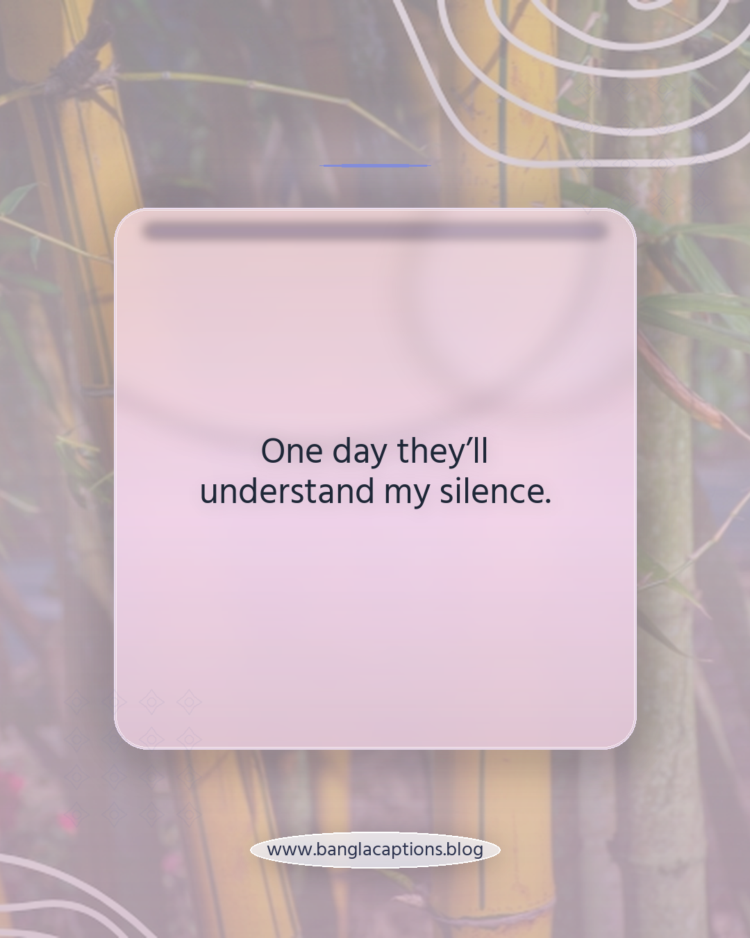 One day they’ll understand my silence. - ইংরেজি মিশ্রিত একাকীত্বের ক্যাপশন