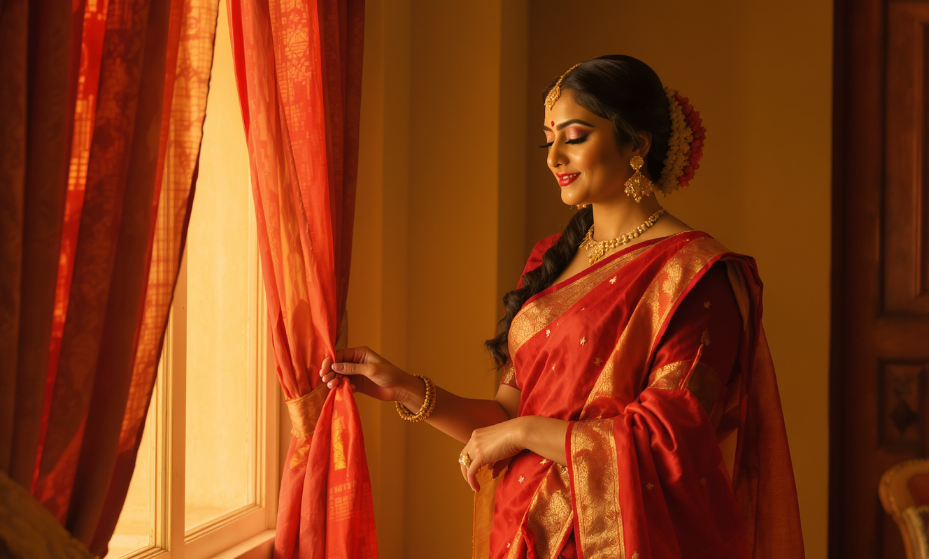 লাল শাড়ির স্ট্যাটাস ও ক্যাপশন ২০২৬: রোমান্টিক, বিয়ে ও - featured image