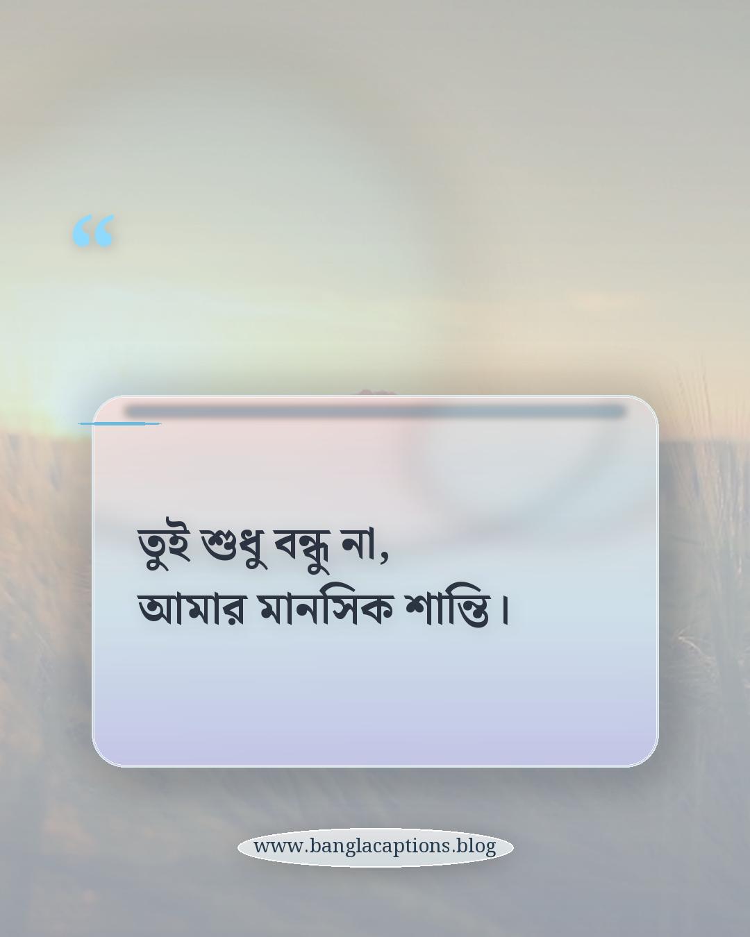 তুই শুধু বন্ধু না, আমার মানসিক শান্তি। - সেরা বন্ধুর জন্য বিশেষ স্ট্যাটাস