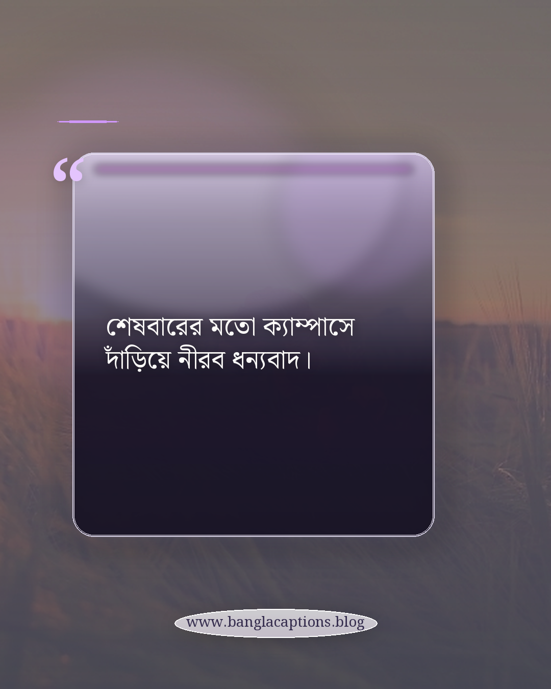 শেষবারের মতো ক্যাম্পাসে দাঁড়িয়ে নীরব ধন্যবাদ। - শেষ দিনের কলেজ স্ট্যাটাস